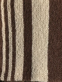 Striped pattern, two colour scarf - detail